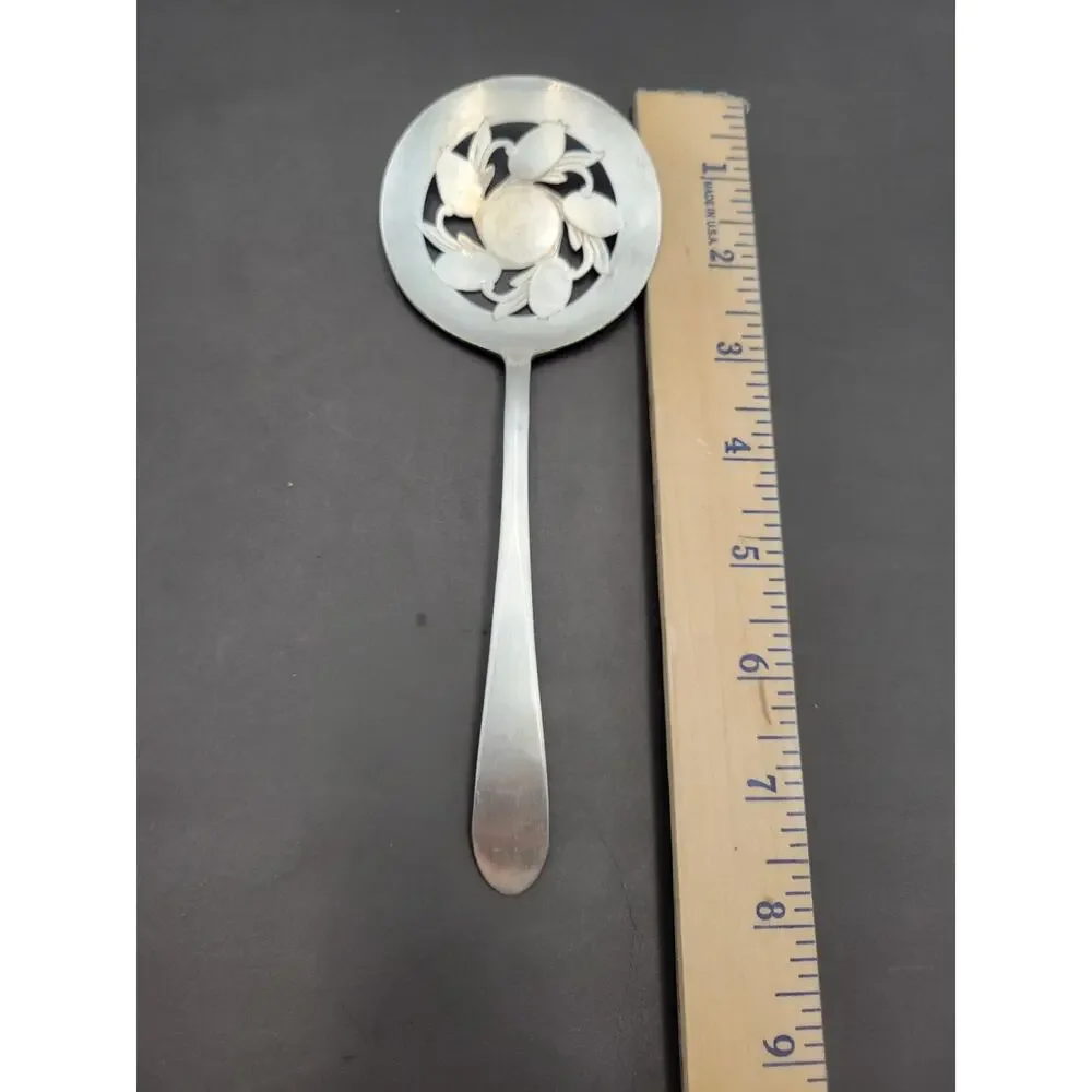 Rogers International Silver Co. TS Round Slotted Serving Spoon Vtg
